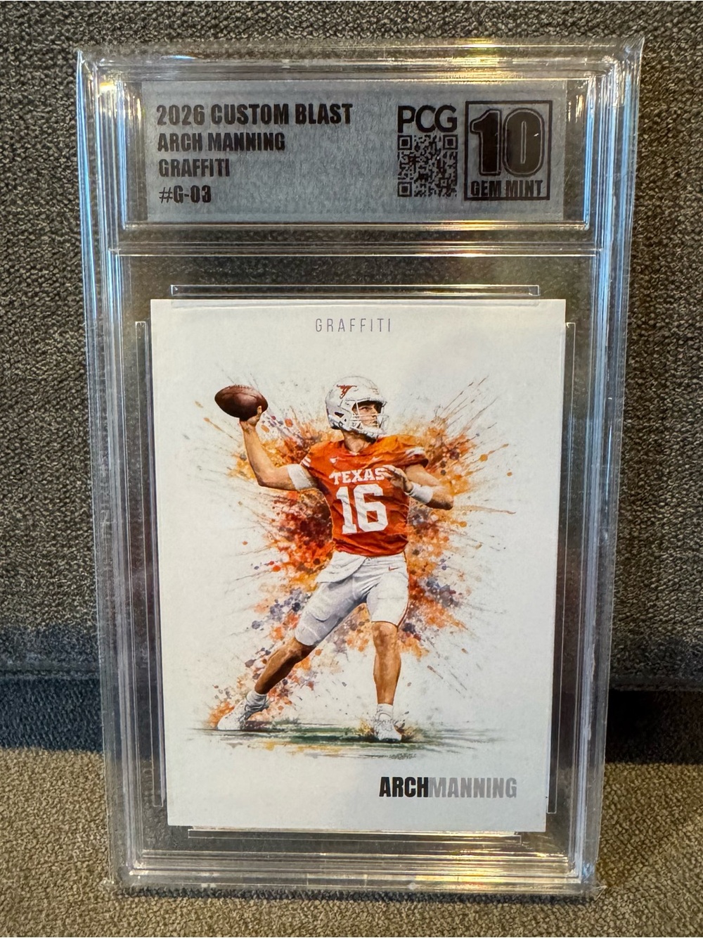 Arch Manning 2026 Custom Blast Graffiti #G-03 PCG 10 Gem Mint